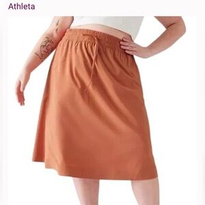 ATHLETA Arrival 10 lightweight activewear casual athleisure midi in clay skirt